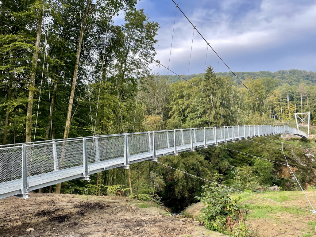 Die Hängebrücke über die Irreler Wasserfälle. Foto: Naturpark Südeifel/Ansgar Dondelinger